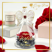 Ewige Rose Engel Figur Geschenk Mama Welt Glaskuppel