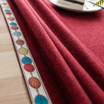 Vintage Boho Tischdecke Rechteckig Rot 130x220cm