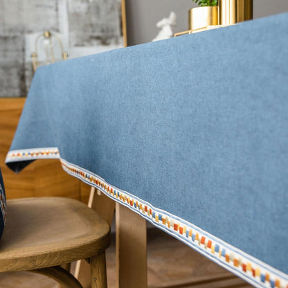 Rechteckige Tischdecke 130x260cm – Blau, Wasserabweisend & Abwaschbar
