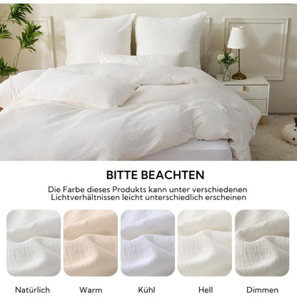 Bettwäsche-Set Doppelte Baumwolle Weiß 220x240 cm