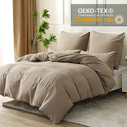 SOULFUL Doppelte Musselin Bettwäsche 220x240 Baumwolle Beige 3