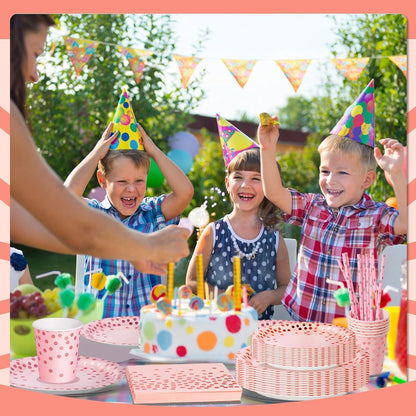 Partygeschirr Set Roségold für 24 Gäste – Teller, Servietten & Becher