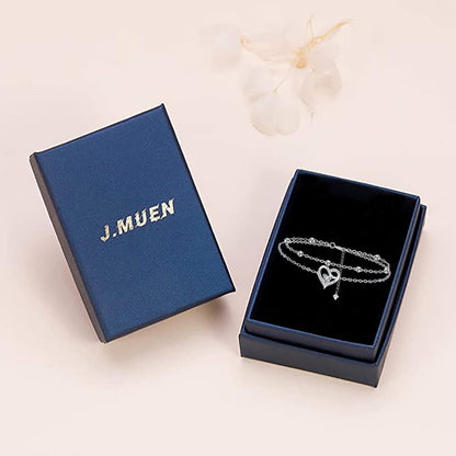 Damen Armband Silber 925 Doppelherz Zirkonia verstellbar