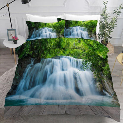 ROUSKI Wasserfall Bettwäsche Set 220x240 cm - 3-teilig Mikrofaser