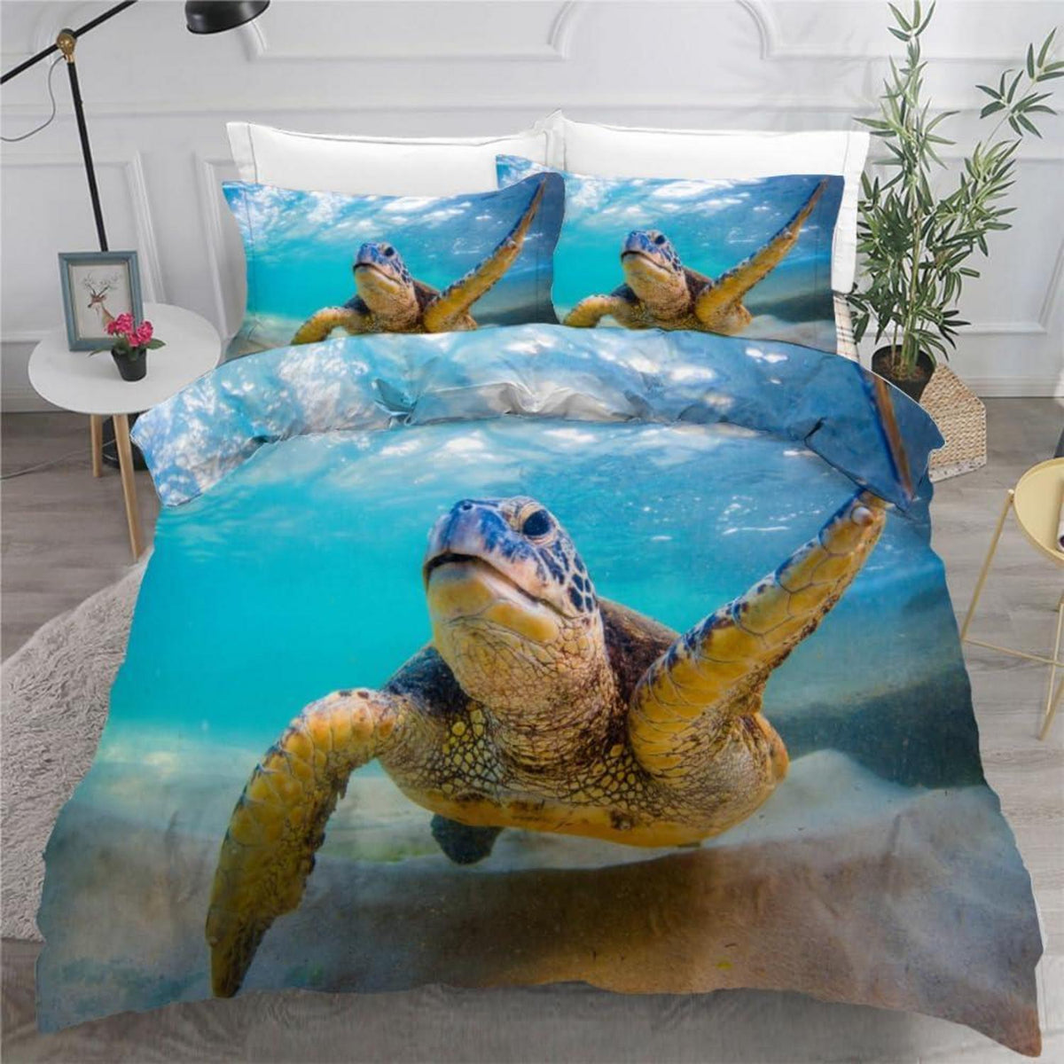 Meeresschildkröte Bettwäsche Set 135x200 cm - 4-teilig Mikrofaser