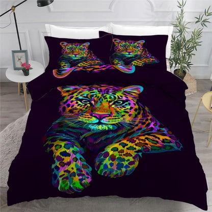Leopard Kinderbettwäsche 135x200 cm 4tlg. Mikrofaser 3D Motiv