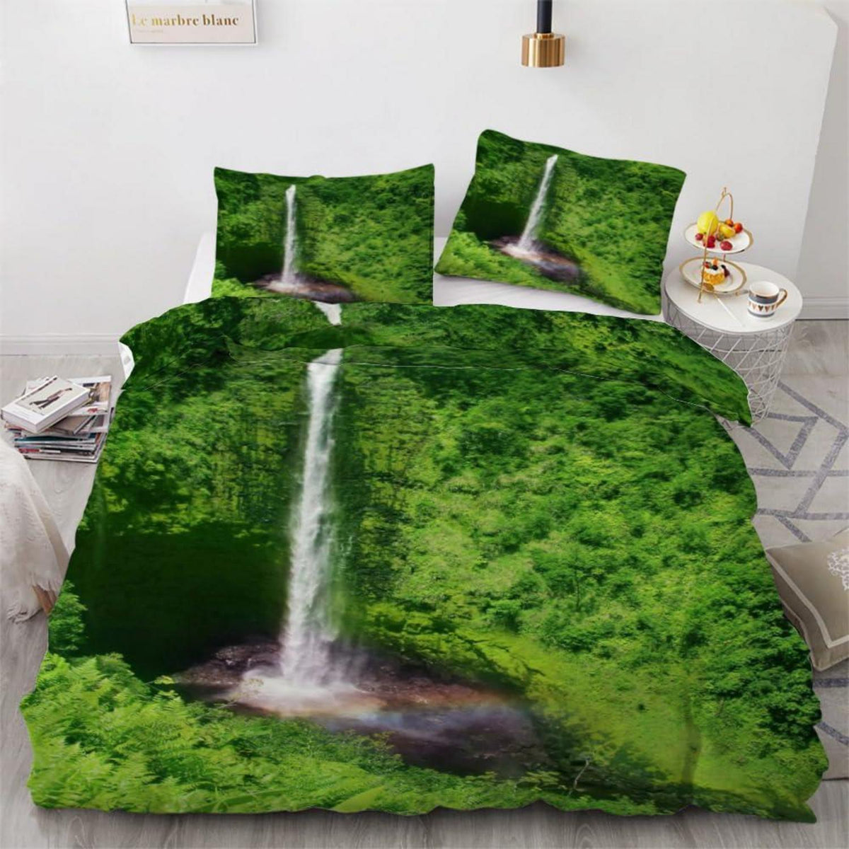 ROUSKI Bettwäsche Wasserfall 220x240 cm 3tlg. Mikrofaser Sommer
