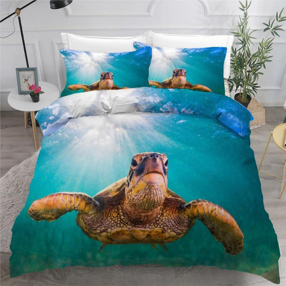 Meeresschildkröte Bettwäsche Set 135x200 cm - 4-teilig Mikrofaser