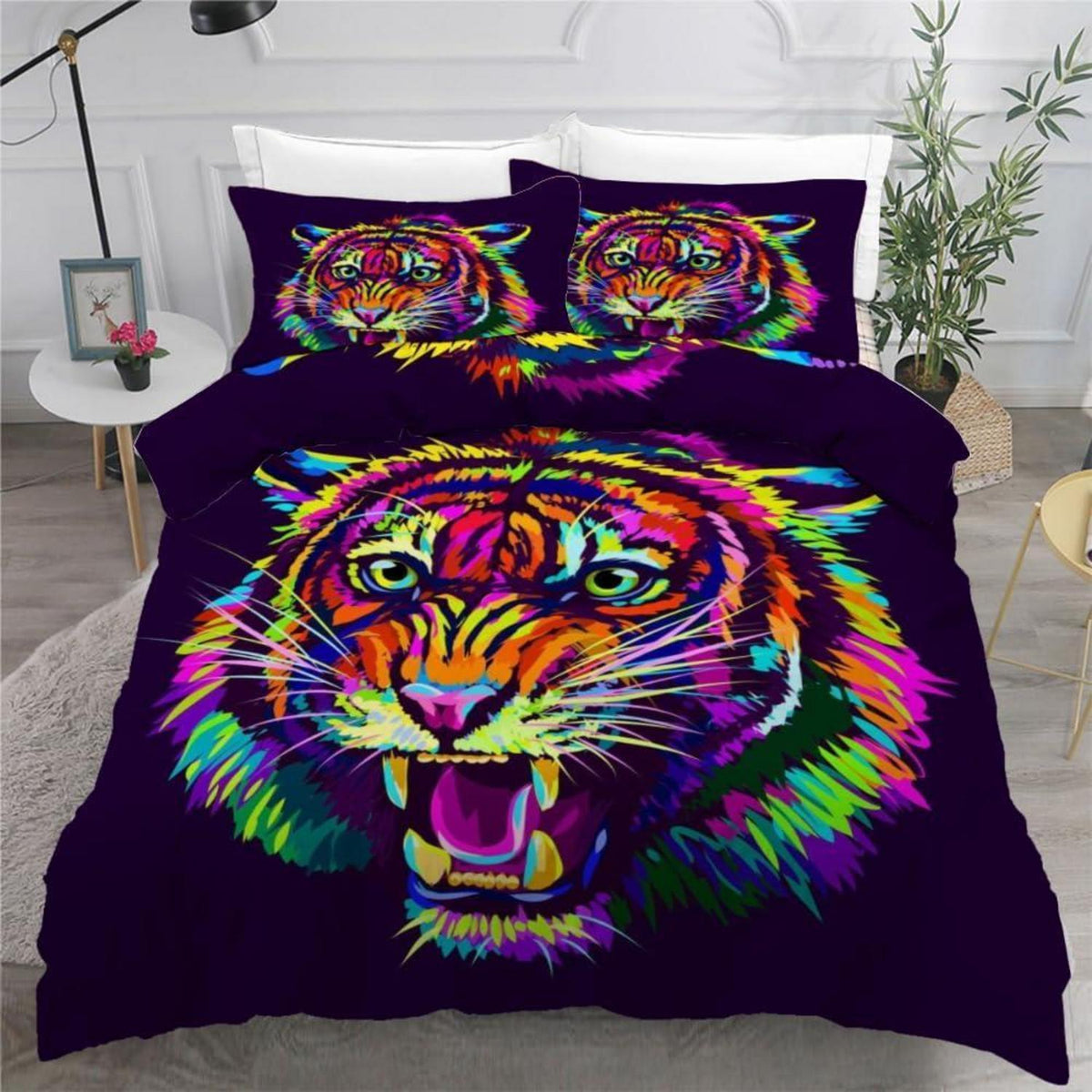 Tiger Kinderbettwäsche 135x200 cm 4-teilig Mikrofaser