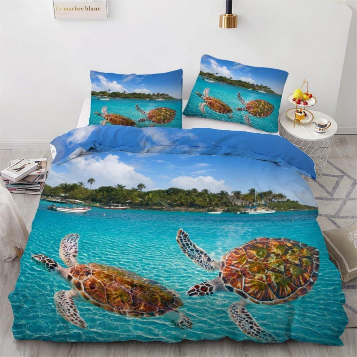 Meeresschildkröte Bettwäsche Set 135x200 cm - 4-teilig Mikrofaser