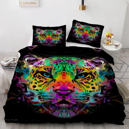 Leopard 3D Bettwäsche-Set 220x240 cm | Mikrofaser Bettwäsche