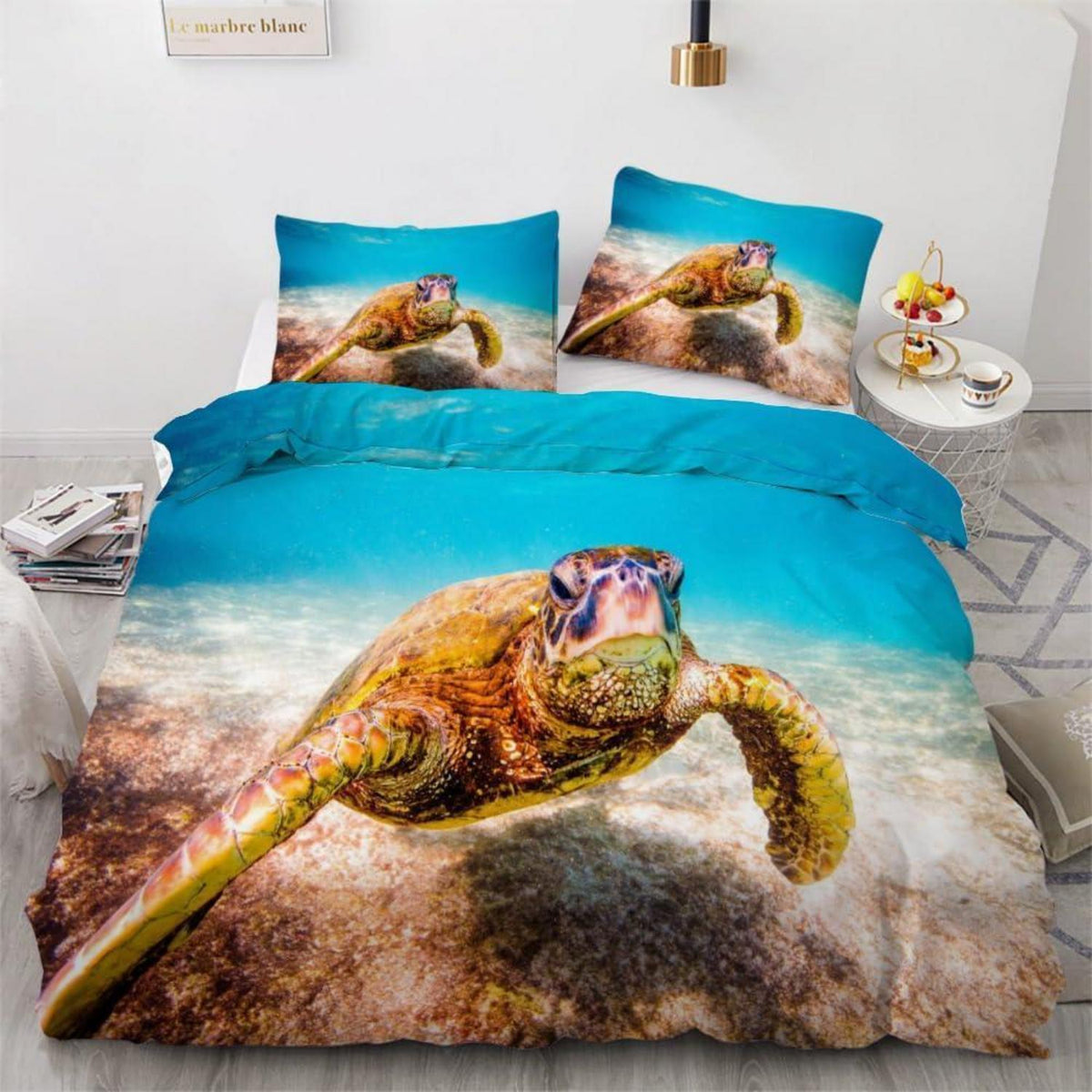 Meeresschildkröte Bettwäsche-Set 220x240 cm 3-teilig Mikrofaser