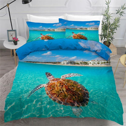 Meeresschildkröte Bettwäsche Set 135x200 cm - 4-teilig Mikrofaser