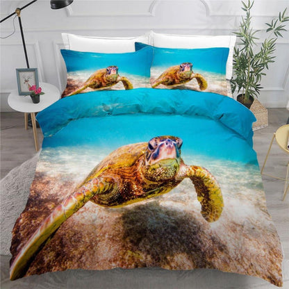 Meeresschildkröte Bettwäsche Set 135x200 cm - 4-teilig Mikrofaser