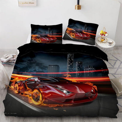 ROUSKI Sportwagen Bettwäsche Set 220x240 cm 3-teilig Rot