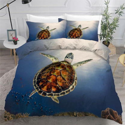 Meeresschildkröte Bettwäsche Set 135x200 cm - 4-teilig Mikrofaser