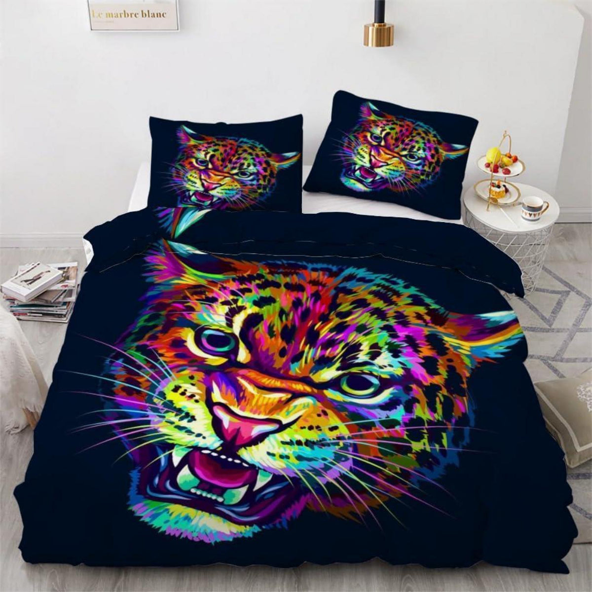 Leopard Kinderbettwäsche 135x200 cm 4tlg. Mikrofaser 3D Motiv