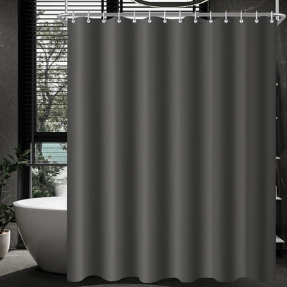 Duschvorhang Dunkelgrau 260x200cm Textil Wasserabweisend Waschbar