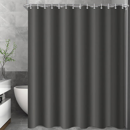 Duschvorhang Dunkelgrau 260x200cm Textil Wasserabweisend Waschbar