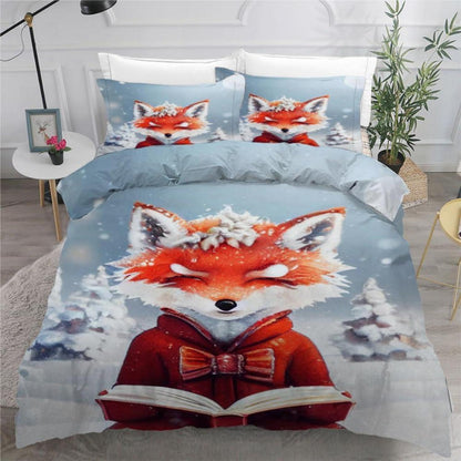Fuchs Kinderbettwäsche 135x200 cm 4tlg. Mikrofaser Wendebettwäsche