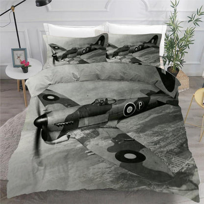 Bettwäsche-Set Flugzeug 135x200 cm 4-teilig 3D Mikrofaser Wendebettwäsche