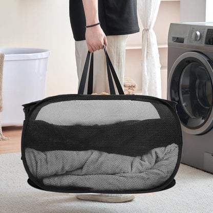 Faltbarer Wäschekorb 2er-Set – Pop-Up, Seitentasche, 57x36x36 cm