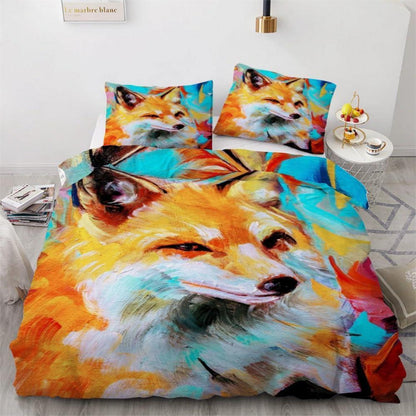 ROUSKI Bettwäsche Fuchs 220x240 cm 3tlg. Mikrofaser Bettbezug Set