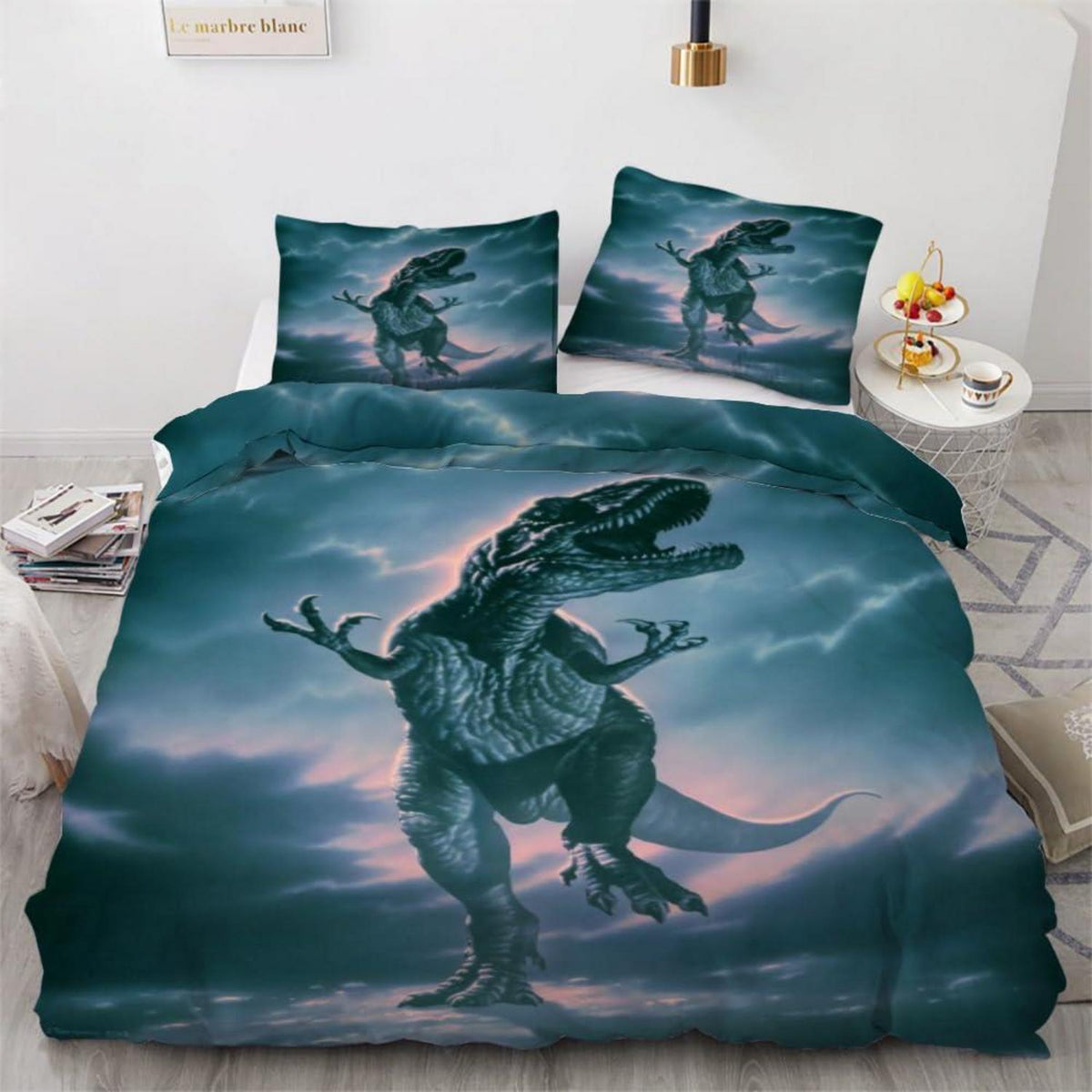 Dinosaurier Bettwäsche-Set 220x240 cm | 3-teilig Mikrofaser