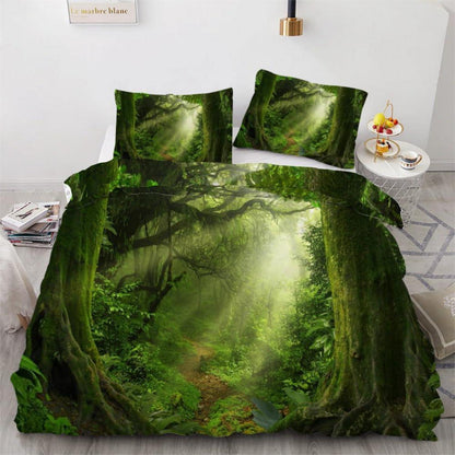 ROUSKI Bettwäsche Wald 220x240 cm 3teilig Mikrofaser