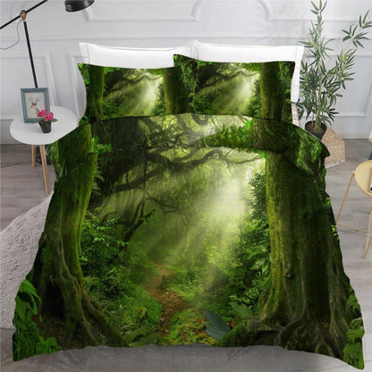 ROUSKI Bettwäsche Wald 220x240 cm 3teilig Mikrofaser
