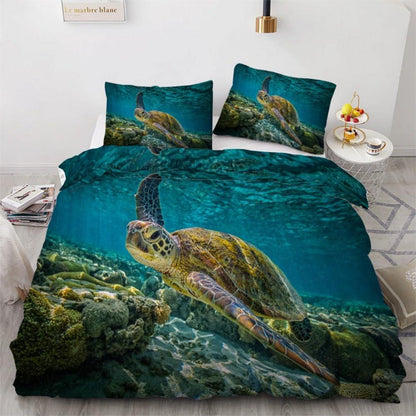 Meeresschildkröte Bettwäsche Set 135x200 cm - 4-teilig Mikrofaser