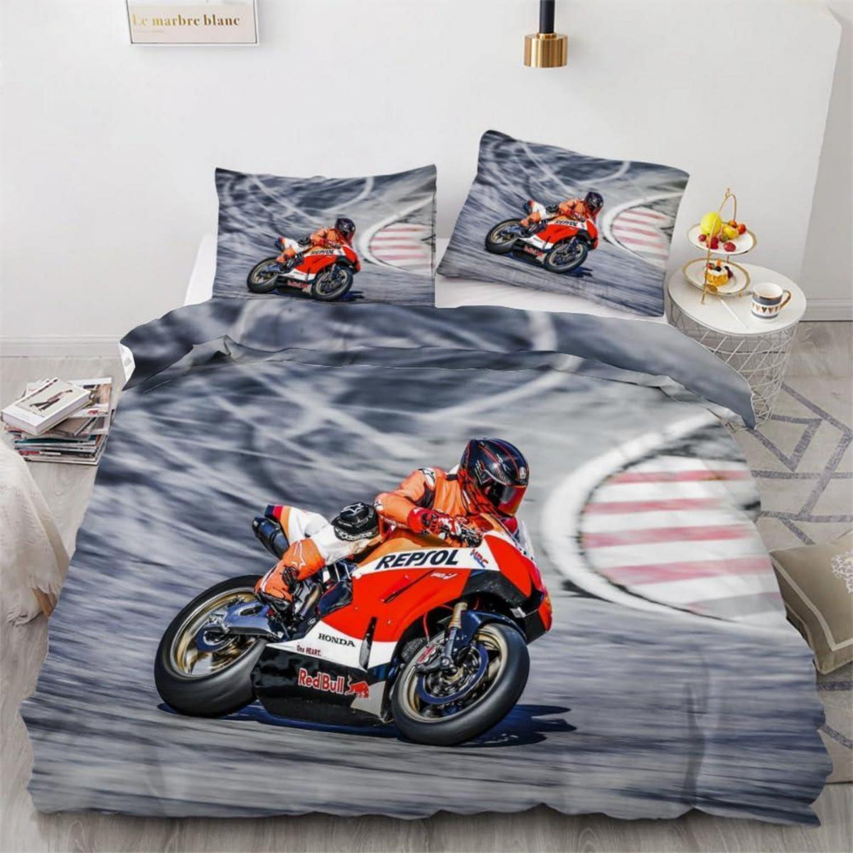 Motocross 3teilige Bettwäsche 220x240 cm Mikrofaser