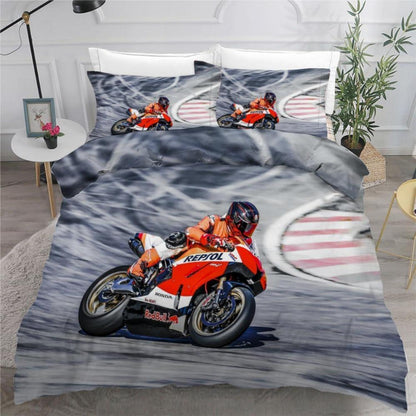 Motocross 3teilige Bettwäsche 220x240 cm Mikrofaser