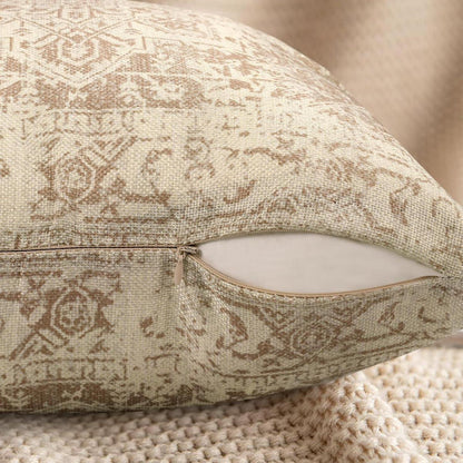 Boho Kissenbezüge 50x50 cm - 2er Set, Beige, Exotische Muster
