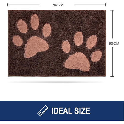 Waschbare Fußmatte 50x80 cm – Braun, Schmutzfangmatte Innenbereich