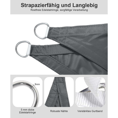 Wasserdichtes Sonnensegel Dreieck Anthrazit 2x2x2m UV-Schutz PES
