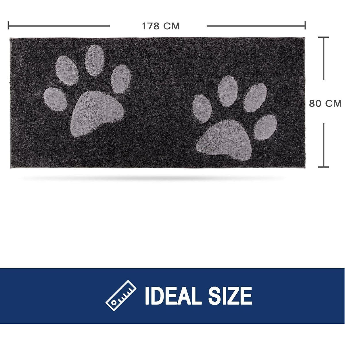 Waschbare Fußmatte 80x178 cm – Schmutzfangmatte für Innen & Eingang