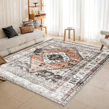 Vintage Floral Teppich Orange 120x170CM Waschbarer rutschfest