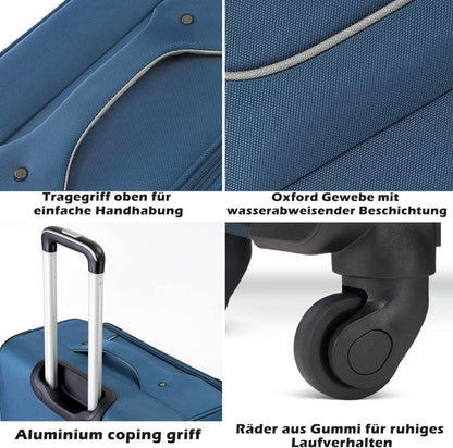 Koffer-Set 4tlg Reisekoffer 4 Rollen TSA-Schloss Handgepäck