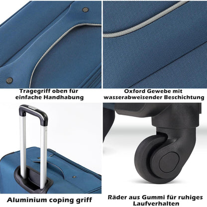COOLIFE Koffer Set 4 Rollen Handgepäck TSA-Schloss