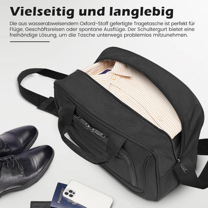 COOLIFE Koffer Set 2tlg Schwarz Stoffkoffer 4 Rollen