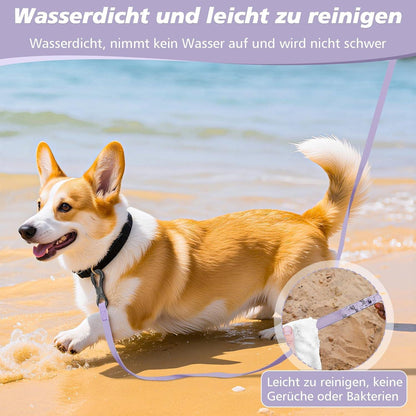 Wasserfeste Schleppleine für Hunde, 10m, Helllila, Abschließbarer Karabiner