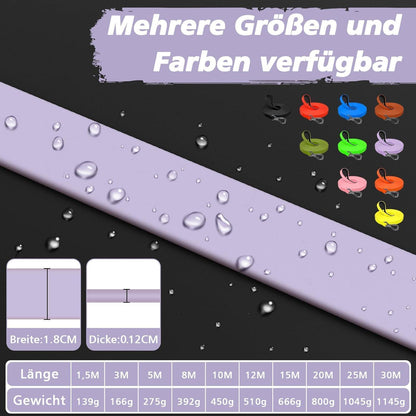 Wasserfeste Schleppleine für Hunde, 10m, Helllila, Abschließbarer Karabiner
