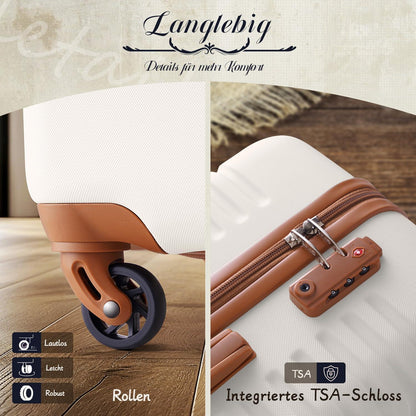 COOLIFE Koffer Set 5-tlg: Hartschale, TSA-Schloss & 360° Räder
