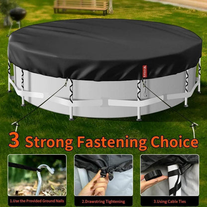 Poolabdeckung 780cm Schwarz – UV-Schutz & Winddicht