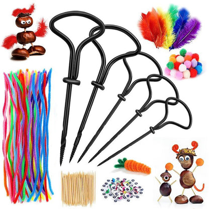 Kastanienbohrer Set mit Bastelanleitung & Zubehör für Kinder
