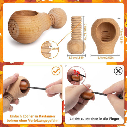 Kastanienbohrer Set mit Bastelanleitung & Zubehör für Kinder