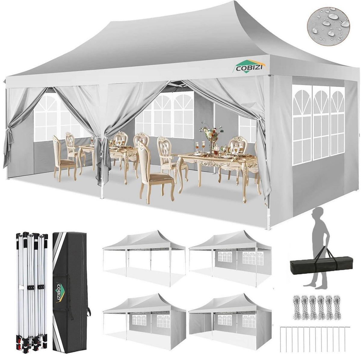 Faltpavillon 3x6 wasserdicht – Partyzelt für Garten & Events