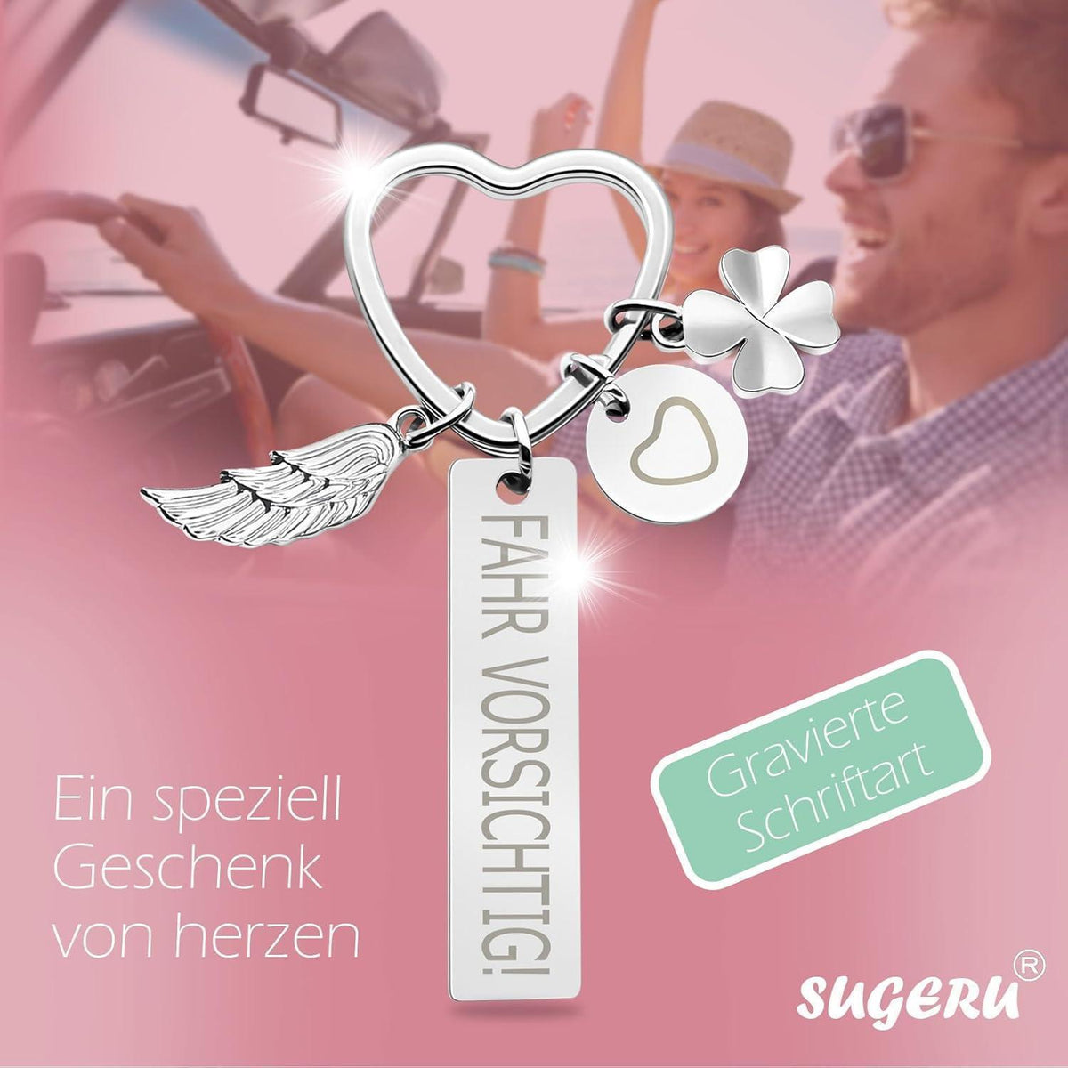 Herz Schlüsselanhänger personalisiert | Geschenk für Frauen & Mama