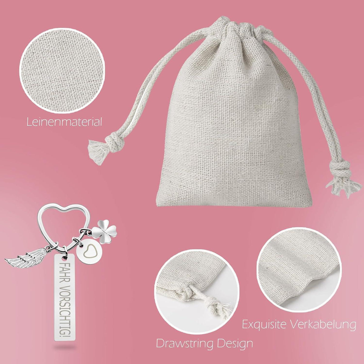 Herz Schlüsselanhänger personalisiert | Geschenk für Frauen & Mama